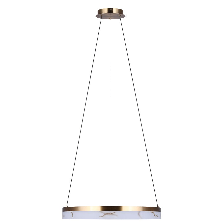 Canarm Elynn 23in 1-Light LED Chandelier | Gold and Marble Acrylic | Dining Room & Living Room | 23.5 x 23.5 x 18 in | Model LCH294A24GD