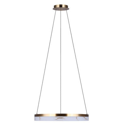 Canarm Elynn 23in 1-Light LED Chandelier | Gold and Marble Acrylic | Dining Room & Living Room | 23.5 x 23.5 x 18 in | Model LCH294A24GD