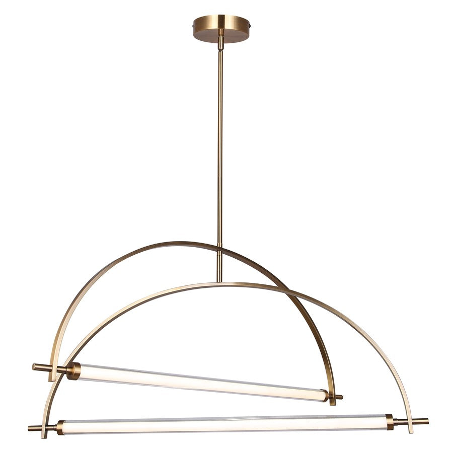 Canarm Keaton 33in 2-Light LED Chandelier | Gold Steel | Dining Room & Living Room | 33.5 x 33.5 x 20 in | Model LCH319A02GD