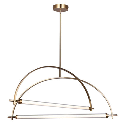 Canarm Keaton 33in 2-Light LED Chandelier | Gold Steel | Dining Room & Living Room | 33.5 x 33.5 x 20 in | Model LCH319A02GD