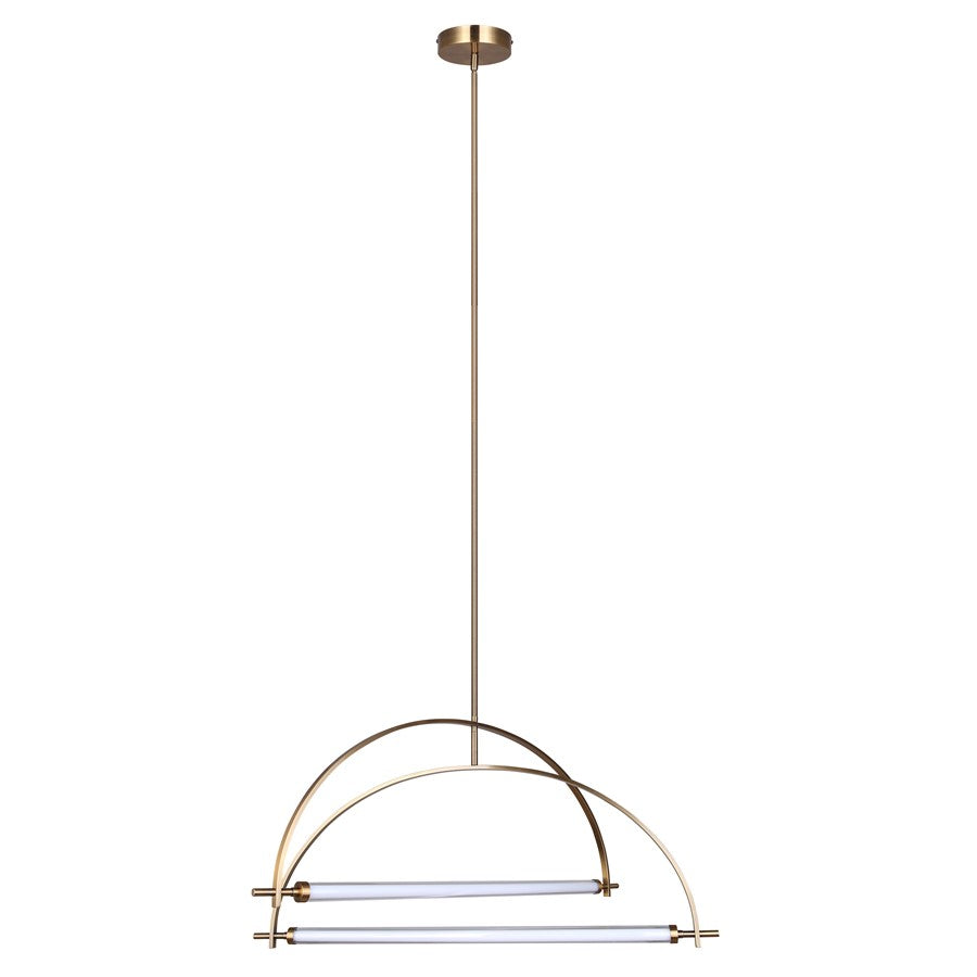 Canarm Keaton 33in 2-Light LED Chandelier | Gold Steel | Dining Room & Living Room | 33.5 x 33.5 x 20 in | Model LCH319A02GD