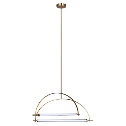 Canarm Keaton 33in 2-Light LED Chandelier | Gold Steel | Dining Room & Living Room | 33.5 x 33.5 x 20 in | Model LCH319A02GD