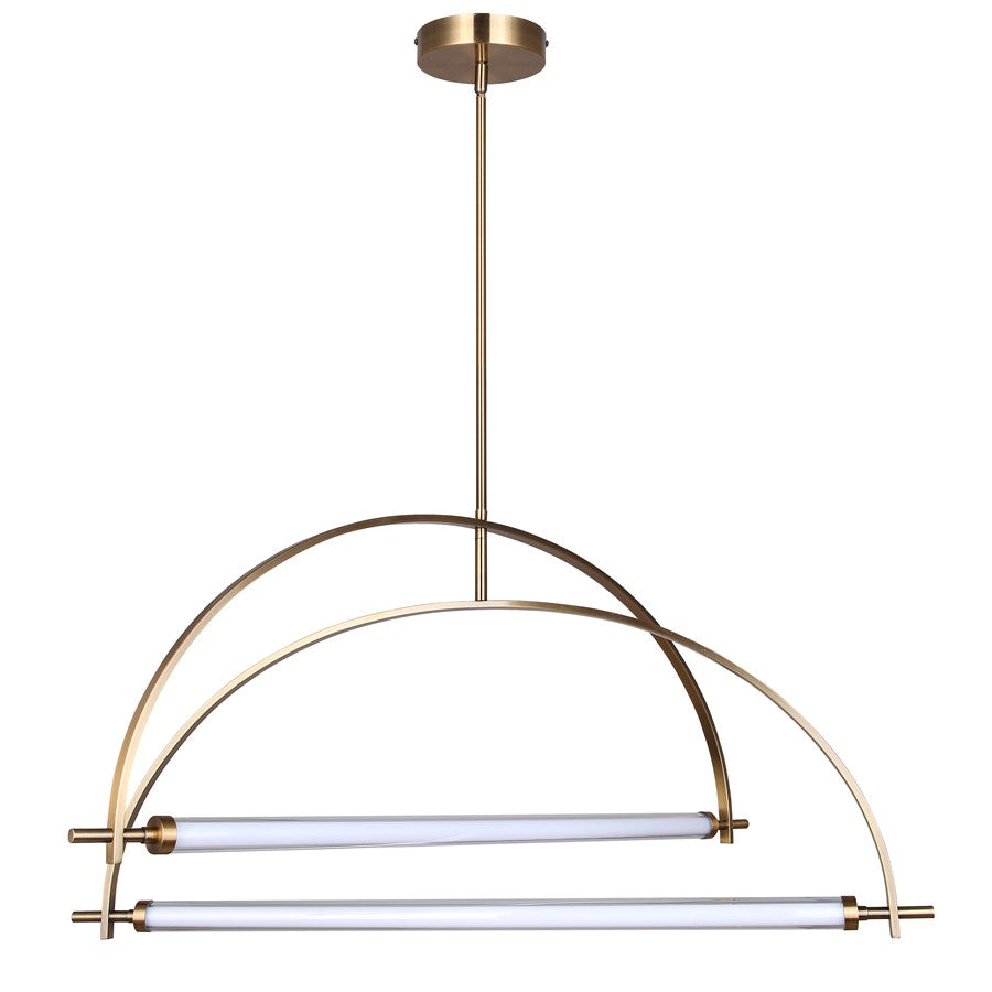 Canarm Keaton 33in 2-Light LED Chandelier | Gold Steel | Dining Room & Living Room | 33.5 x 33.5 x 20 in | Model LCH319A02GD