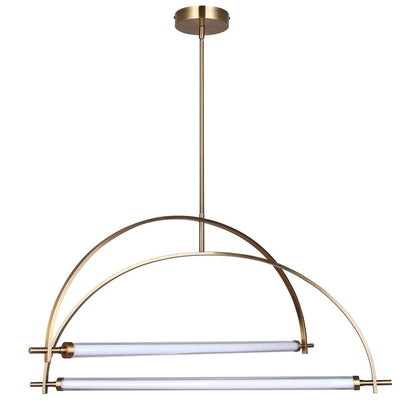 Canarm Keaton 33in 2-Light LED Chandelier | Gold Steel | Dining Room & Living Room | 33.5 x 33.5 x 20 in | Model LCH319A02GD