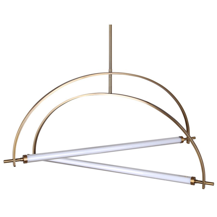 Canarm Keaton 33in 2-Light LED Chandelier | Gold Steel | Dining Room & Living Room | 33.5 x 33.5 x 20 in | Model LCH319A02GD