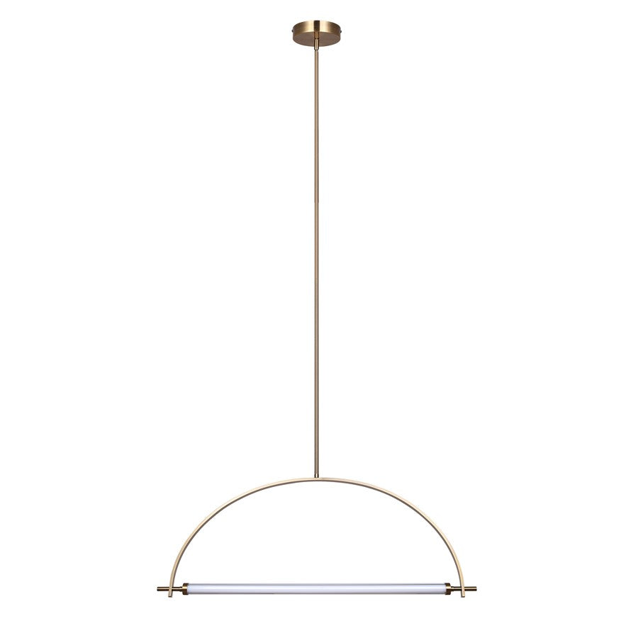 Canarm Keaton 33in 1-Light LED Chandelier | Modern Gold Aluminum and Steel | Dining Room & Kitchen Island | 33.5 x 33.5 x 16.75 in | Model LCH319A33GD