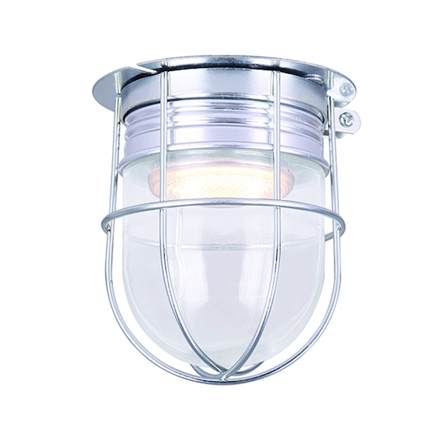 Canarm 5in 1-Light LED Outdoor Sconce | Grey and Clear Glass | Covered Patio & Entryway | 4.5 x 4.5 x 5 in | Model LCL161A04CWG
