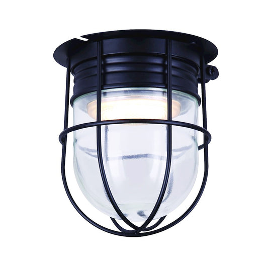 Canarm 5in 1-Light LED Outdoor Sconce | Black and Clear Glass | Covered Patio & Entryway | 4.5 x 4.5 x 5 in | Model LCL161A04CWGBK