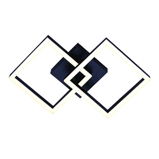 Canarm Veda 12in 2-Light LED Ceiling/Wall Sconce | Modern Black Metal and Acrylic | Bathroom & Hallway | 12 x 4.25 x 20 in | Model LCW154A14BK
