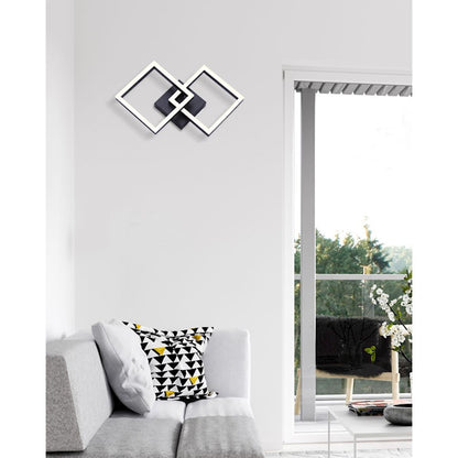 Canarm Veda 12in 2-Light LED Ceiling/Wall Sconce | Modern Black Metal and Acrylic | Bathroom & Hallway | 12 x 4.25 x 20 in | Model LCW154A14BK