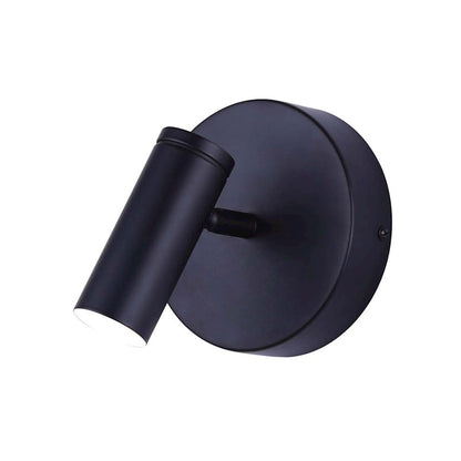 Canarm Kelby 5in 1-Light LED Track Ceiling | Matte Black Cylindrical Swivel Head | Kitchen & Hallway Accent | 5 x 5.5 in | Model LCW211A01BK