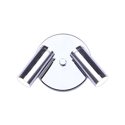 Canarm Kelby 6in 2-Light LED Track Ceiling | Matte Chrome Cylindrical Swivel Heads | Kitchen & Hallway Accent | 6 x 5.5 in | Model LCW211A02CH