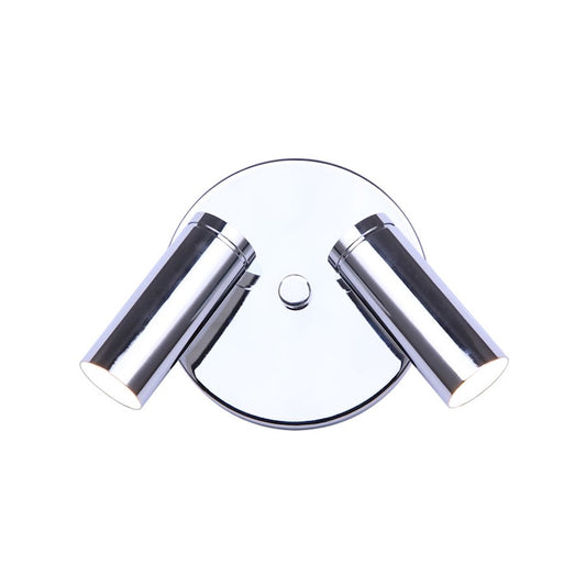 Canarm Kelby 6in 2-Light LED Track Ceiling | Matte Chrome Cylindrical Swivel Heads | Kitchen & Hallway Accent | 6 x 5.5 in | Model LCW211A02CH