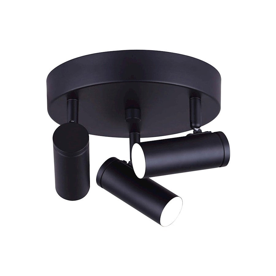 Canarm Kelby 3-Light LED Track Ceiling | Matte Black | Kitchen & Living Room Accent | 8in W x 6in H | Model LCW211A03BK
