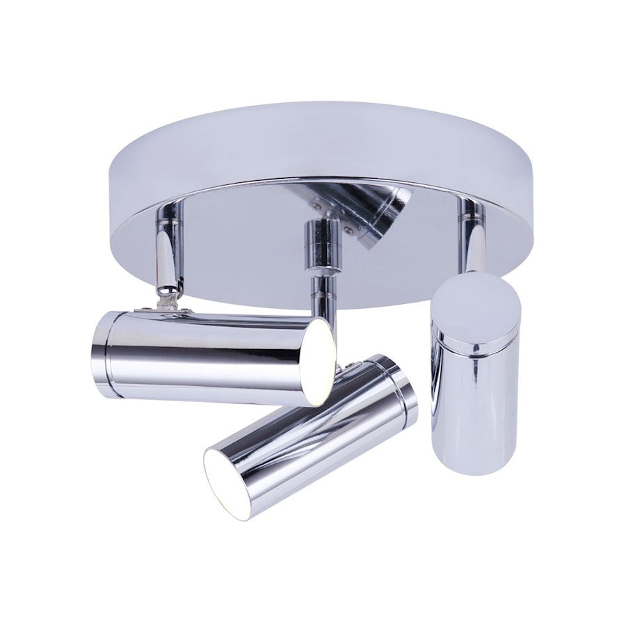 Canarm Kelby 3-Light LED Track Ceiling | Matte Chrome | Kitchen & Living Room Accent | 8in W x 6in H | Model LCW211A03CH
