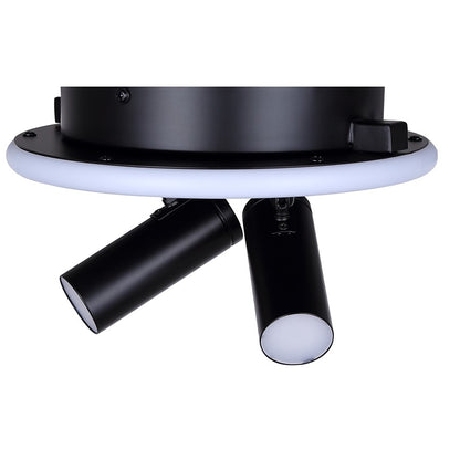 Canarm Denver 9in 2-Light LED Flush Mount | Modern Matte Black and Aluminum | Bedroom & Hallway | 9.5 x 9.5 x 5.75 in | Model LCW314A02BK