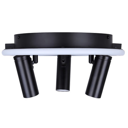Canarm Denver 12in 3-Light LED Flush Mount | Modern Matte Black Steel and Aluminum | Bedroom & Hallway Ceiling Light | Model LCW314A03BK