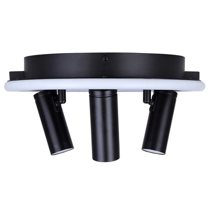 Canarm Denver 12in 3-Light LED Flush Mount | Modern Matte Black Steel and Aluminum | Bedroom & Hallway Ceiling Light | Model LCW314A03BK