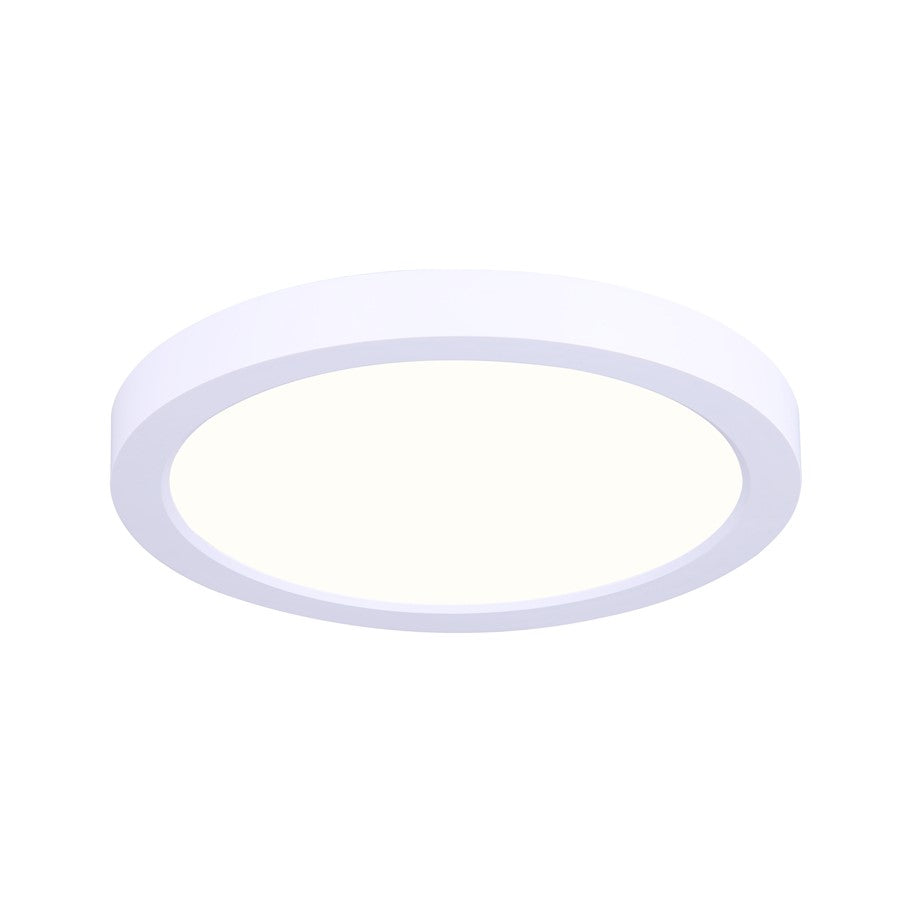Canarm 7in LED Low Profile Disk Light | White Metal/Acrylic | Under Cabinet & Closet | 7 x 7 x 1 in | Model LED-7DLP-WT