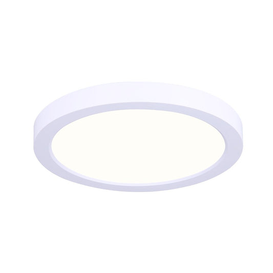 Canarm 7in LED Low Profile Disk Light | White Metal/Acrylic | Under Cabinet & Closet | 7 x 7 x 1 in | Model LED-7DLP-WT