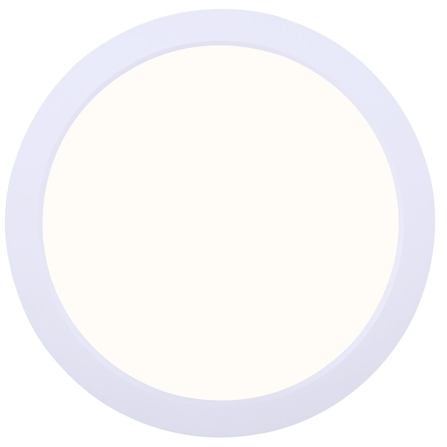 Canarm 7in LED Low Profile Disk Light | White Metal/Acrylic | Under Cabinet & Closet | 7 x 7 x 1 in | Model LED-7DLP-WT
