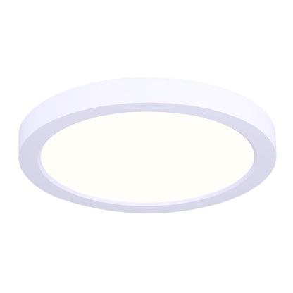 Canarm 9in LED Low Profile Disk Light | White Metal/Acrylic | Under Cabinet & Closet | 9 x 9 x 1 in | Model LED-9DLP-WT
