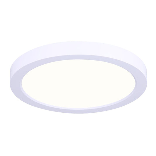 Canarm 9in LED Low Profile Disk Light | White Metal/Acrylic | Under Cabinet & Closet | 9 x 9 x 1 in | Model LED-9DLP-WT