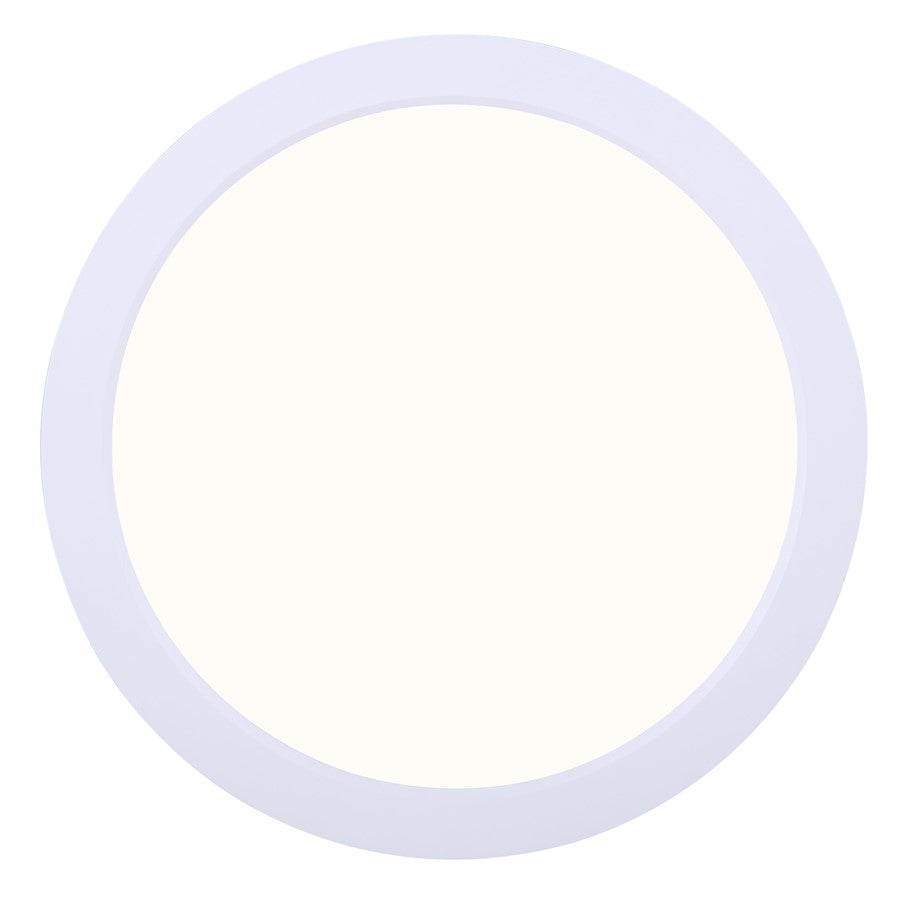 Canarm 9in LED Low Profile Disk Light | White Metal/Acrylic | Under Cabinet & Closet | 9 x 9 x 1 in | Model LED-9DLP-WT