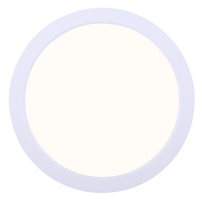Canarm 9in LED Low Profile Disk Light | White Metal/Acrylic | Under Cabinet & Closet | 9 x 9 x 1 in | Model LED-9DLP-WT
