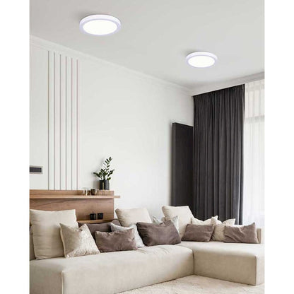 Canarm 9in LED Low Profile Disk Light | White Metal/Acrylic | Under Cabinet & Closet | 9 x 9 x 1 in | Model LED-9DLP-WT