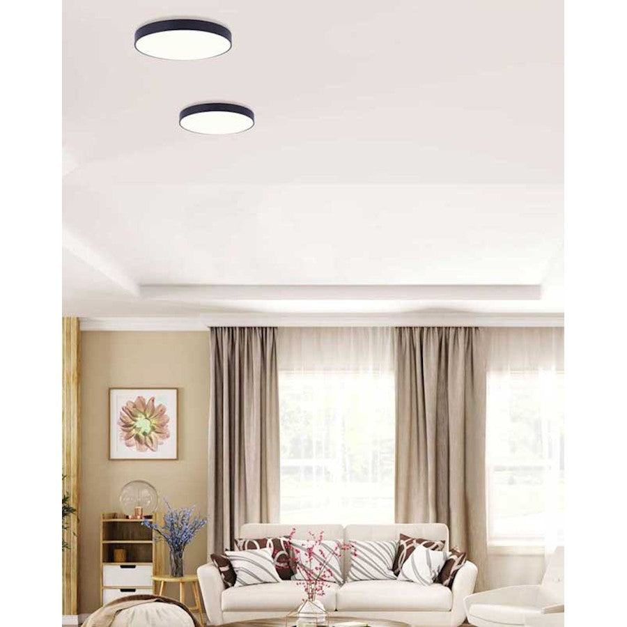 Canarm LED-CP7D10-BK 6.7in 1-Light Low Profile Disk Light | Black | Under Cabinet & Hallway | 6.7 x 6.7 x 0.77 in | Model LED-CP7D10-BK