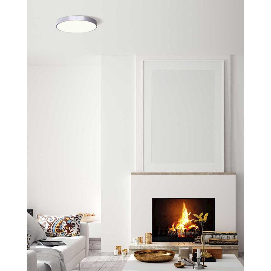 Canarm LED-CP7D10-BN 6.7in 1-Light Low Profile Disk Light | Brushed Nickel | Under Cabinet & Hallway | 6.7 x 6.7 x 0.77 in | Model LED-CP7D10-BN