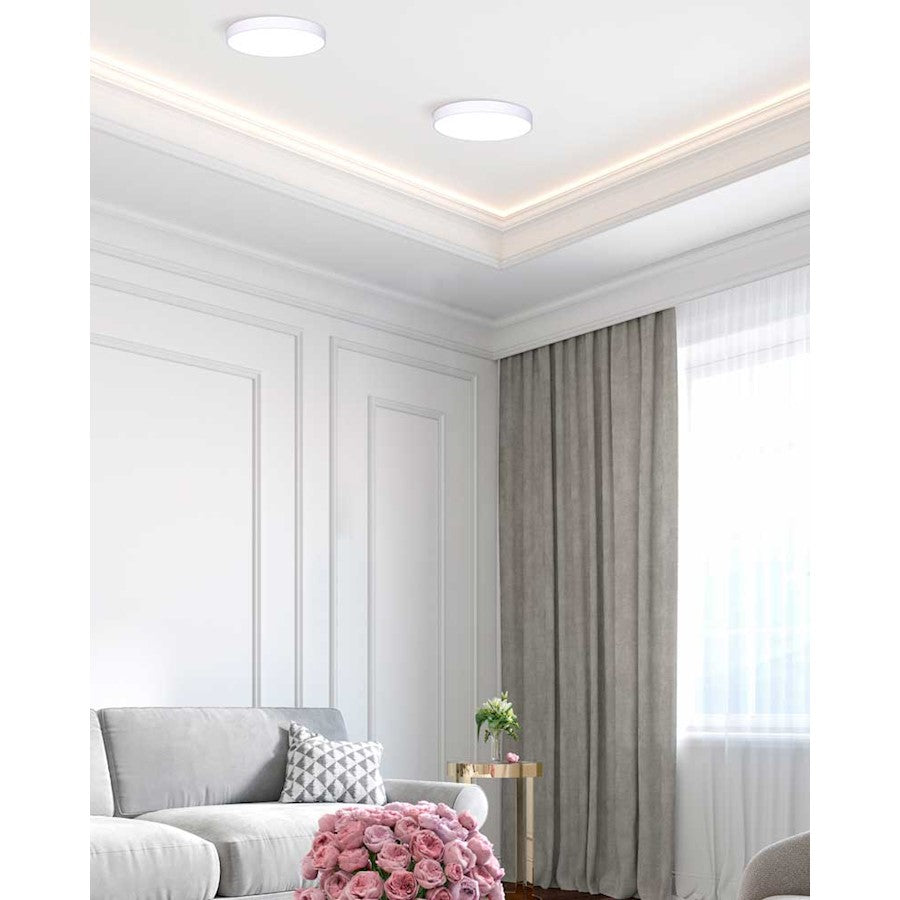 Canarm 7in 1-Light LED Disk Light | White Finish | Under Cabinet & Accent Lighting | 7 x 7 x 1 in | Model LED-CP7D10-WT