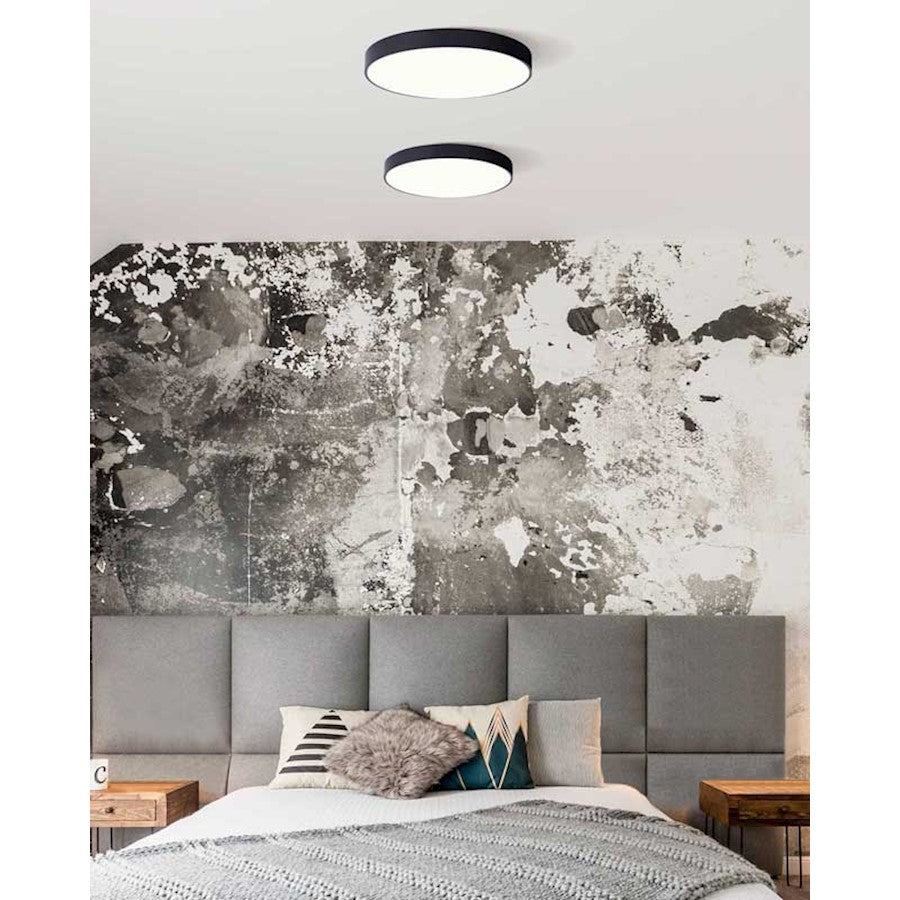 Canarm 9in 1-Light LED Disk Light | Black Finish | Under Cabinet & Accent Lighting | 9 x 9 x 1 in | Model LED-CP9D10-BK