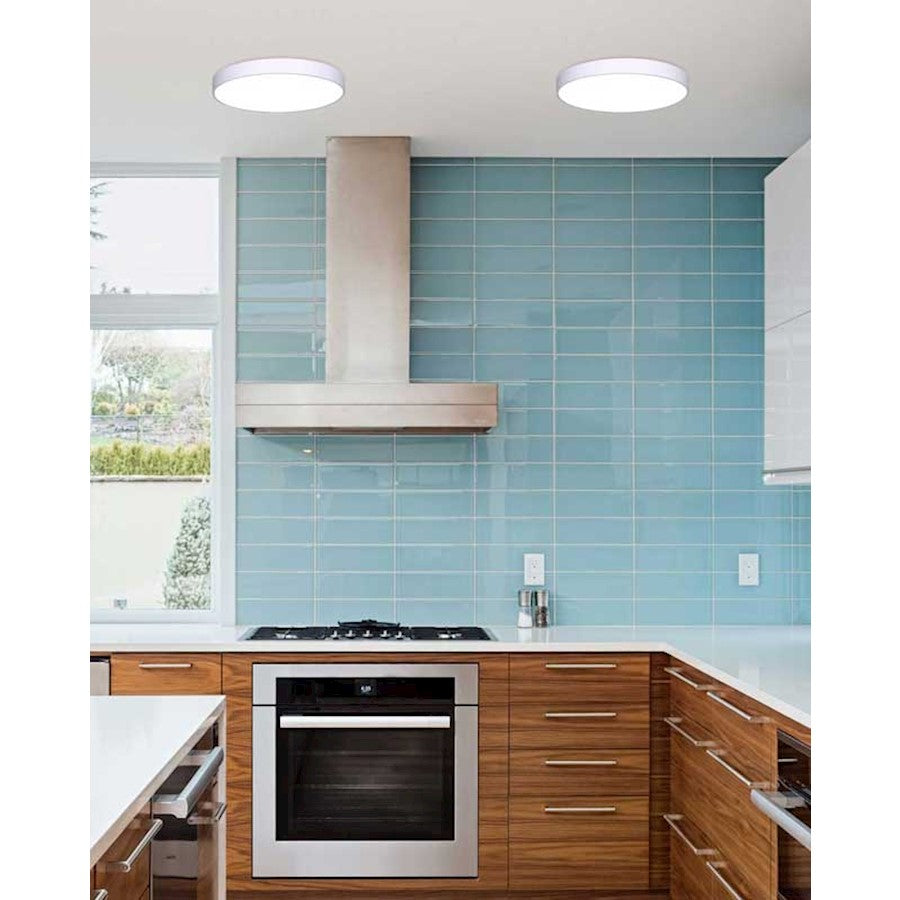 Canarm 9in 1-Light LED Disk Light | White Finish | Under Cabinet & Accent Lighting | 9 x 9 x 1 in | Model LED-CP9D10-WT
