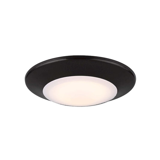 Canarm 4in LED Disc Flush Mount | Matte Black Metal | Hallway & Closet Ceiling Light | 10W, Dimmable | Model LED-SM4DL-BK-C