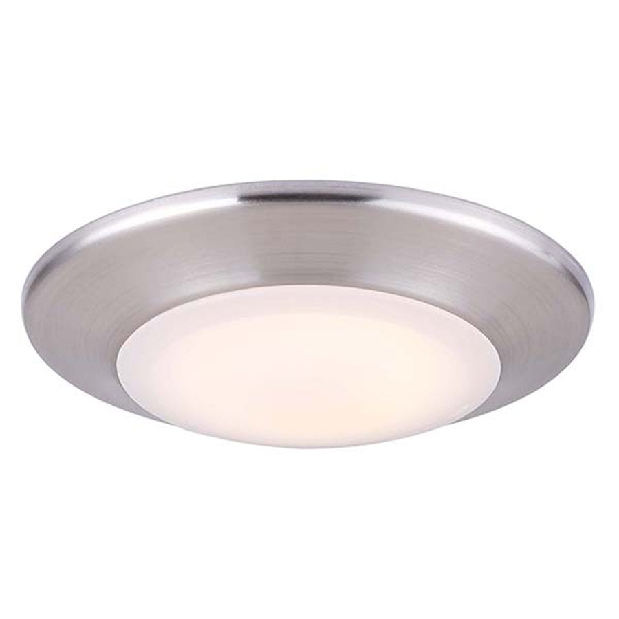 Canarm 4in LED Disk Light | Brushed Nickel Metal/Acrylic | Under Cabinet & Hallway Light | 630 Lumens, 3000K, Dimmable | Model LED-SM4DL-BN-C