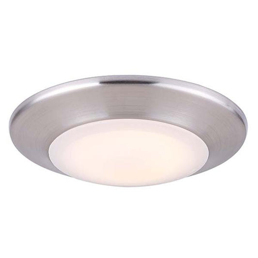 Canarm 4in LED Disk Light | Brushed Nickel Metal/Acrylic | Under Cabinet & Hallway Light | 630 Lumens, 3000K, Dimmable | Model LED-SM4DL-BN-C