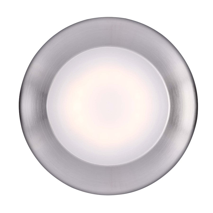 Canarm 4in LED Disk Light | Brushed Nickel Metal/Acrylic | Under Cabinet & Hallway Light | 630 Lumens, 3000K, Dimmable | Model LED-SM4DL-BN-C