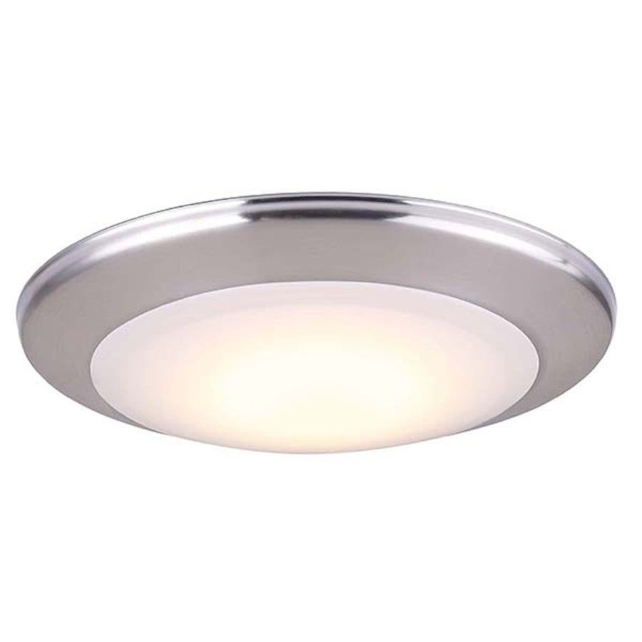 Canarm 6in LED Disk Light | Brushed Nickel Metal/Acrylic | Dimmable 3000K 1000 Lumens | Surface Mount | Model LED-SM6DL-BN-C