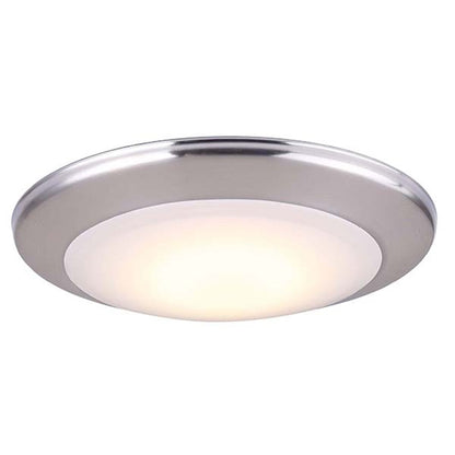 Canarm 6in LED Disk Light | Brushed Nickel Metal/Acrylic | Dimmable 3000K 1000 Lumens | Surface Mount | Model LED-SM6DL-BN-C