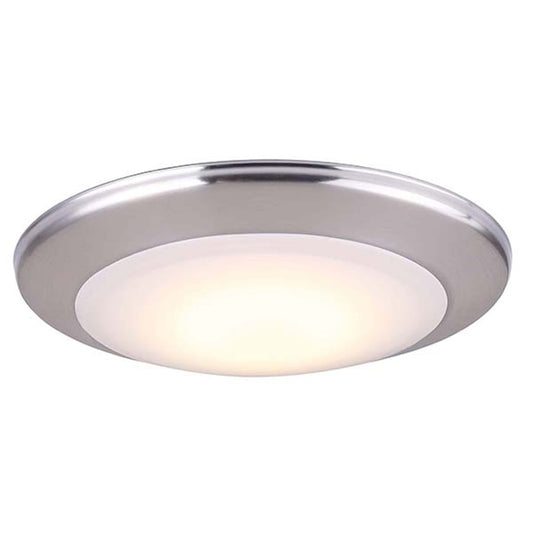 Canarm 6in LED Disk Light | Brushed Nickel Metal/Acrylic | Dimmable 3000K 1000 Lumens | Surface Mount | Model LED-SM6DL-BN-C