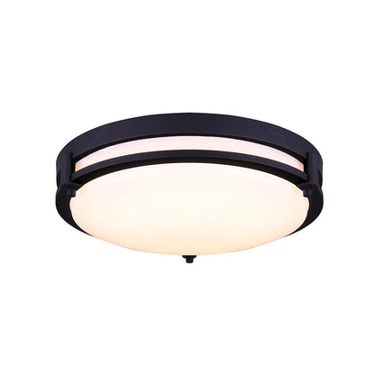 Canarm Gilda 13in 1-Light LED Flush Mount | Matte Black Metal | Bedroom & Living Room Ceiling | 19W Dimmable | Model LFM112A13BK