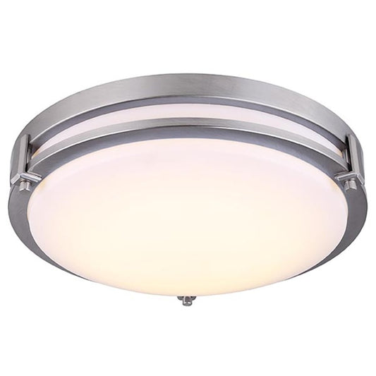 Canarm Gilda 12in 1-Light LED Flush Mount | Brushed Nickel Metal | Bedroom & Living Room Ceiling | 19W Dimmable | Model LFM112A13BN