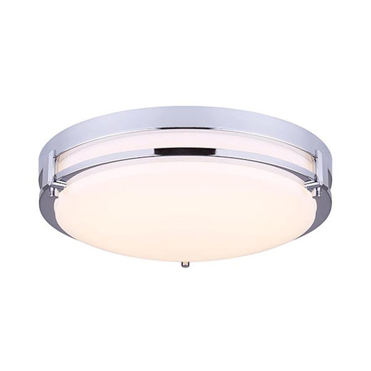 Canarm Gilda 12in 1-Light LED Flush Mount | Modern Chrome Metal | Bedroom & Hallway Ceiling Light | 12.5 x 3.25 in | Model LFM112A13CH