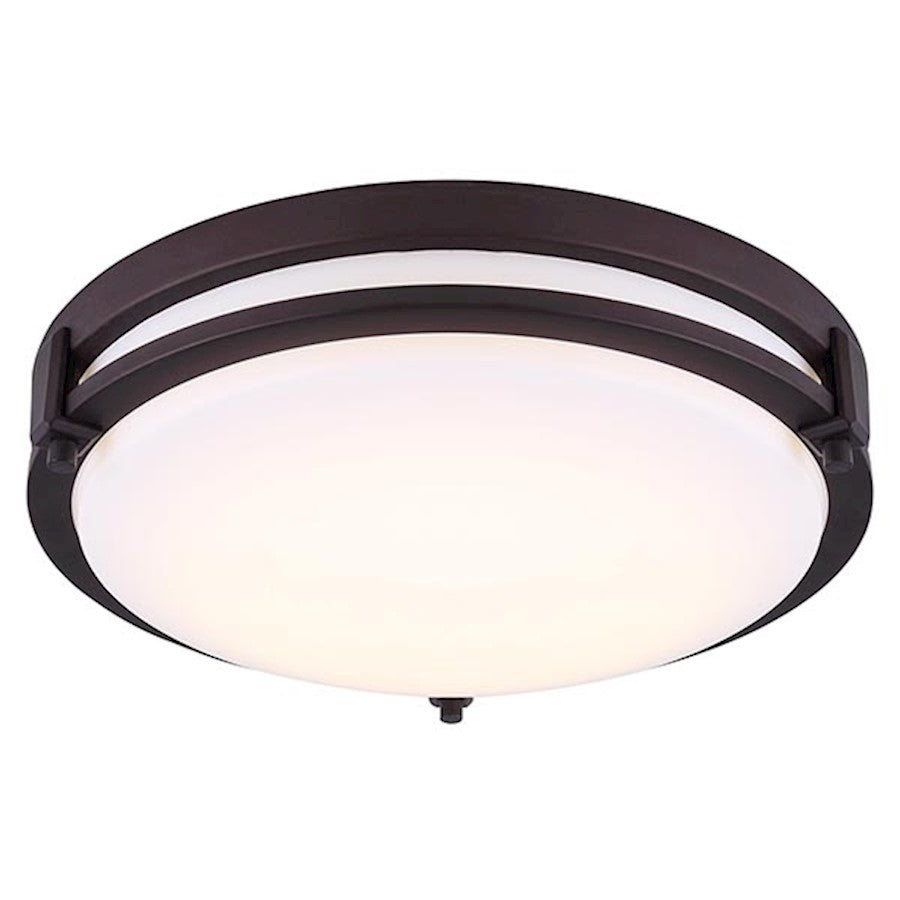 Canarm Gilda 12in 1-Light LED Flush Mount | Modern Oil Rubbed Bronze Metal | Bedroom & Hallway Ceiling Light | 12.5 x 3 in | Model LFM112A13ORB