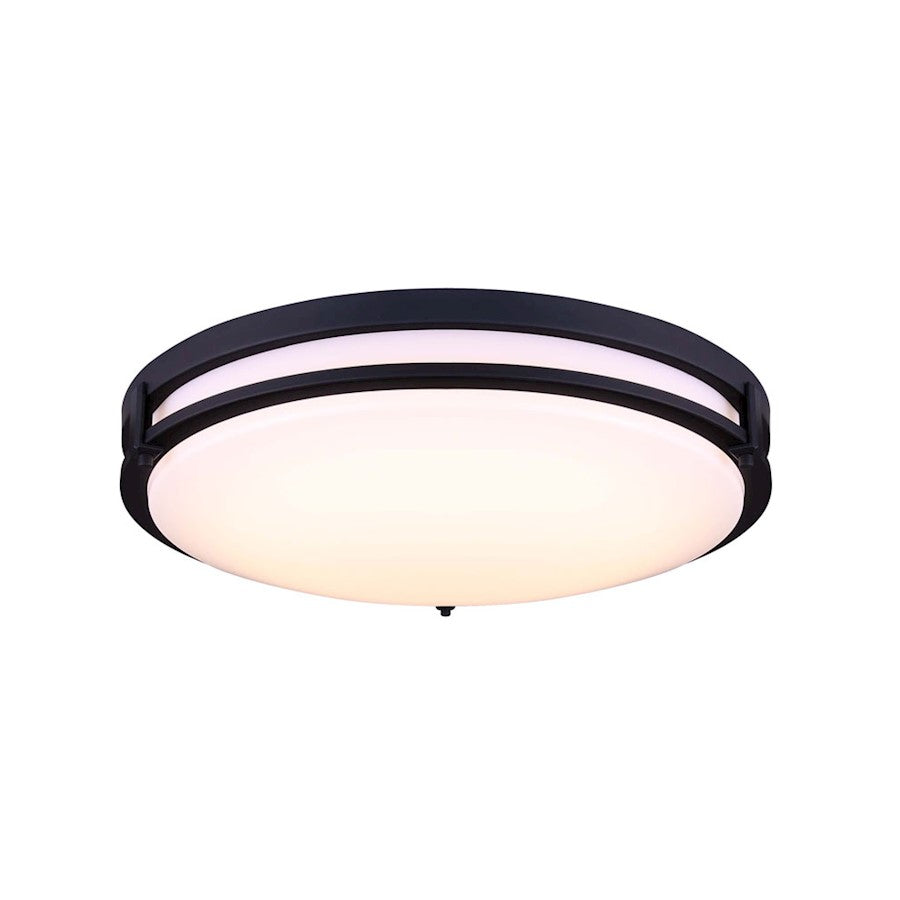 Canarm Gilda 19in 1-Light LED Flush Mount | Modern Matte Black Metal | Kitchen & Living Room Ceiling Light | 19 x 19 x 4 in | Model LFM112A19BK