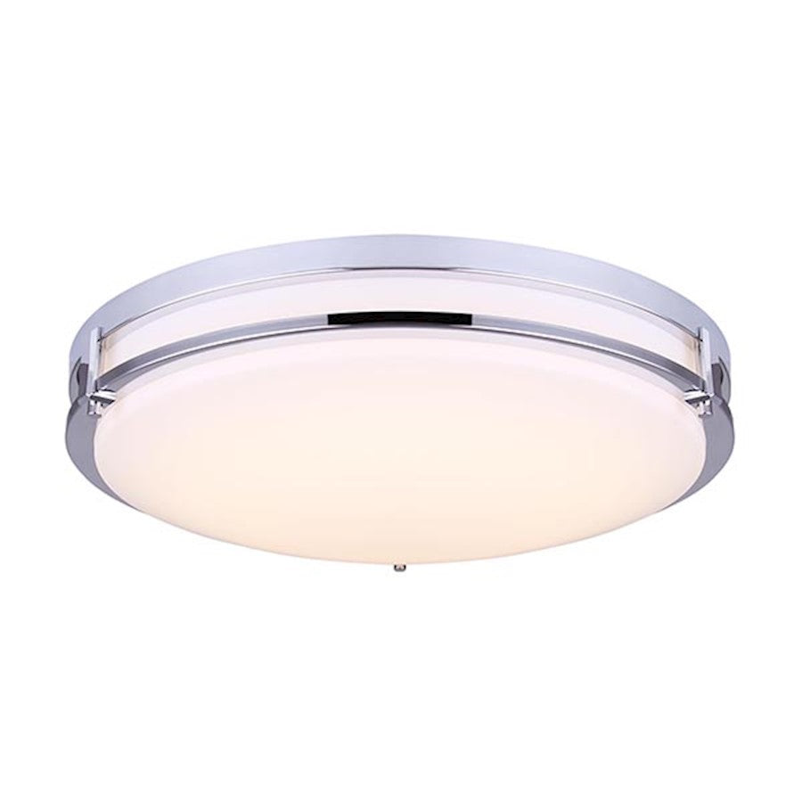 Canarm Gilda 19in 1-Light LED Flush Mount | Modern Chrome Metal | Kitchen & Living Room Ceiling Light | 19 x 19 x 4 in | Model LFM112A19CH