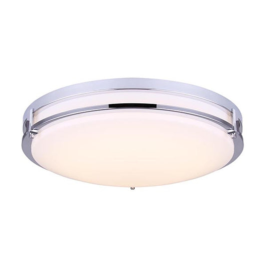 Canarm Gilda 19in 1-Light LED Flush Mount | Modern Chrome Metal | Kitchen & Living Room Ceiling Light | 19 x 19 x 4 in | Model LFM112A19CH
