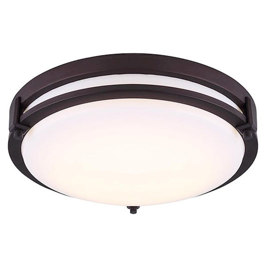 Canarm Gilda 19in LED Flush Mount | Oil Rubbed Bronze Metal | Hallway & Bedroom Ceiling Light | 19 x 4.5 in | Model LFM112A19ORB